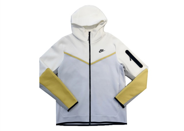 Sweatshirt Nike Sportswear Tech Fleece Full Zip Hoodie White/Yellow/Baby Blue Szürke | CU4489-102