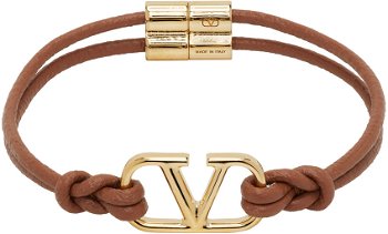 Valentino Garavani Leather VLogo Signature Bracelet 4Y2J0R52RMP