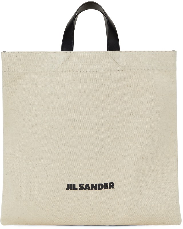 Vászontáskák Jil Sander Square Flat Shopper Tote Bag Bézs | JSPU852626_WUB73003