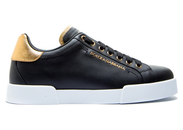 Sneakerek és cipők Dolce & Gabbana Portofino Light Black Gold Fekete | CS1787-AN298-8E831