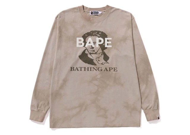 Póló BAPE BAPE Tie Dye Bathing Ape L/S Tee Beige Bézs | 1J80-111-003