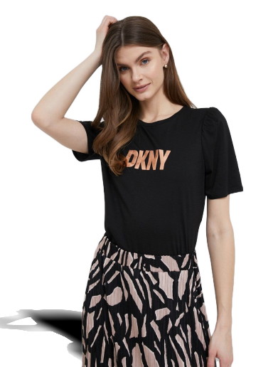 Pólóingek DKNY Gold Foil Tee Fekete | P3AHSOQX