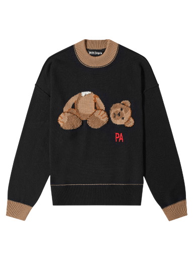 Pulóver Palm Angels PA Bear Crewneck Fekete | PMHE007C99KNI0011060