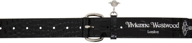 Övek Vivienne Westwood Wide Alex Charm Belt Fekete | 8201006RU-L0039-