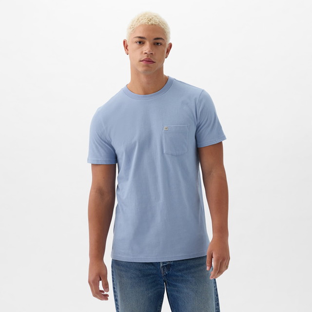 Póló GAP Pocket Micro Logo Tee Distant Blue Kék | 857901-01