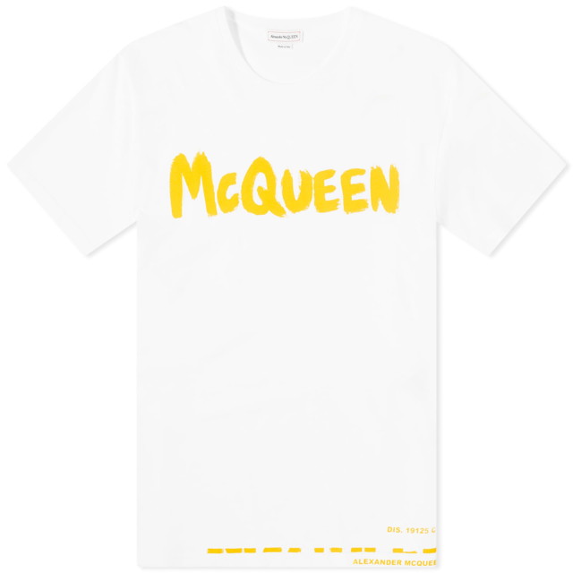 Póló Alexander McQueen Graffiti Logo T-Shirt Fehér | 622104QTAAC-0959