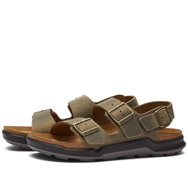 Sneakerek és cipők Birkenstock Milano Crosstown Faded Khaki Oiled Leather Barna | 1018427