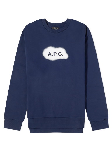 Pulóver A.P.C. Alastor Spray Logo Crewneck Sötétkék | COEIP-H27825-IAK