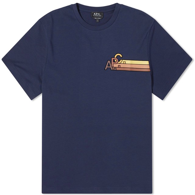 Póló A.P.C. Isaac Logo T-Shirt Sötétkék | COEZC-H26327-IAK