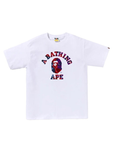 Póló BAPE Color Camo Crazy College Tee Fehér | 1J30-110-047