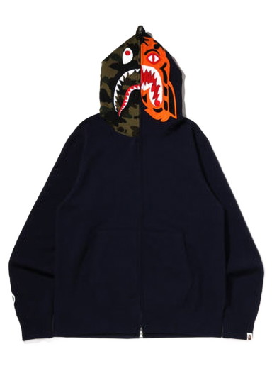 Sweatshirt BAPE Crazy Face Full Zip Hoodie Sötétkék | 1I80-115-010