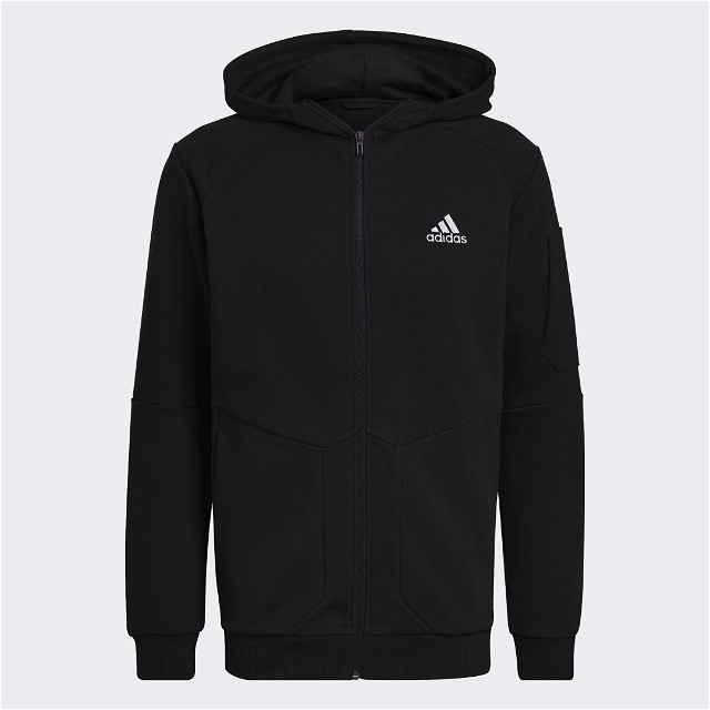 Sweatshirt adidas Performance Essentials4Gameday Full-Zip Hoodie Fekete | HE1811