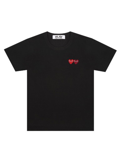 Póló Comme des Garçons PLAY Double Heart T-Shirt Fekete | AZ T226 051 1