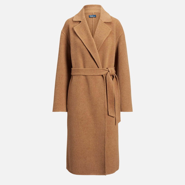 Kabátok Polo by Ralph Lauren Polo Ralph Lauren Jacky Wool-Blend Wrap Coat Bézs | 211910359002