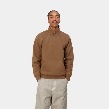 Sweatshirt Carhartt WIP Chase Neck Zip Sweatshirt "Tamarind / Gold" Barna | I027038_1R0_XX, 0