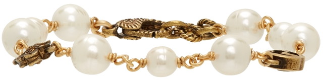 Karkötők Gucci Interlocking G Flower Pearl Bracelet "Gold" Fémes | 664352 I4620