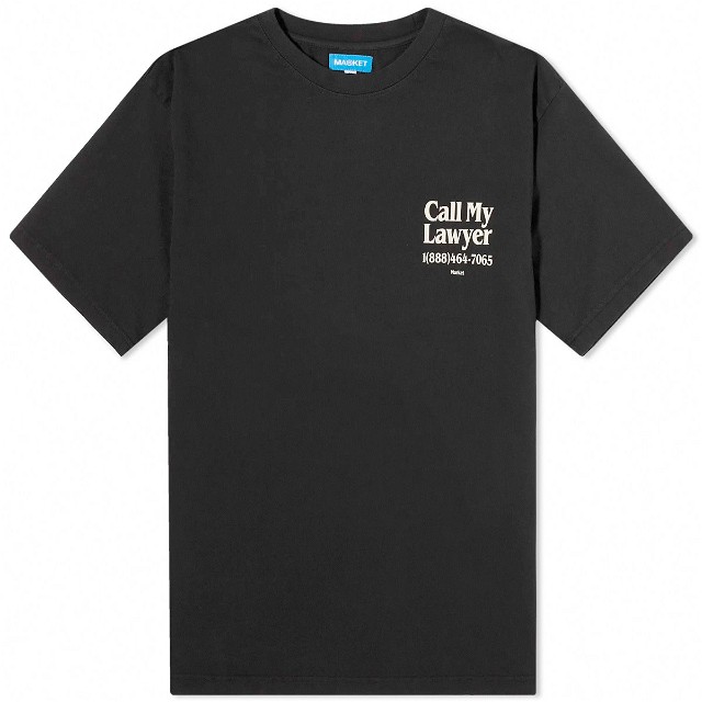 Póló MARKET Call My Lawyer T-Shirt Fekete | 399002023-WSB