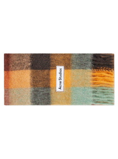 Sálak és kendők Acne Studios Vally Check Scarf Chestnut/Yellow/Green Többszínű | CA0084-BO9