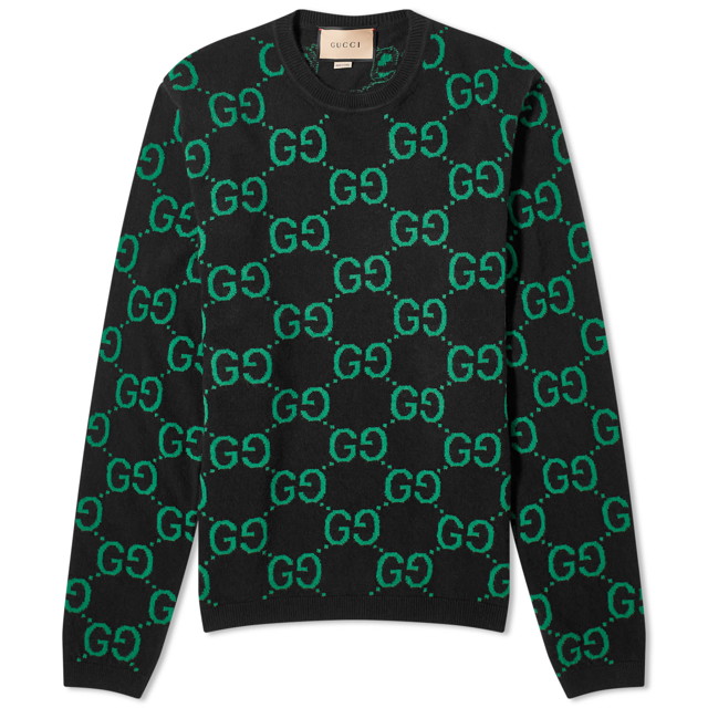 Pulóver Gucci Jumbo GG Jacquard Crewneck Fekete | 692900-XKCC5-1064