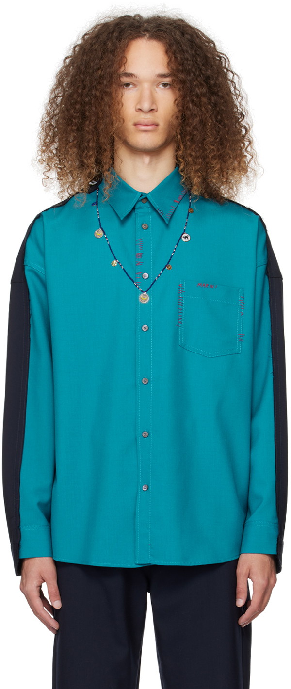 Ing Marni Contrast Shirt Kék | CUMU0278QS TW839