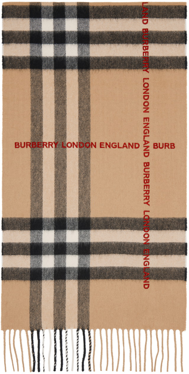 Sálak és kendők Burberry Logo Check Scarf Beige Bézs | 8059374