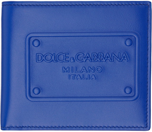 Pénztárca Dolce & Gabbana Blue Raised Logo Wallet Kék | BP1321AG218