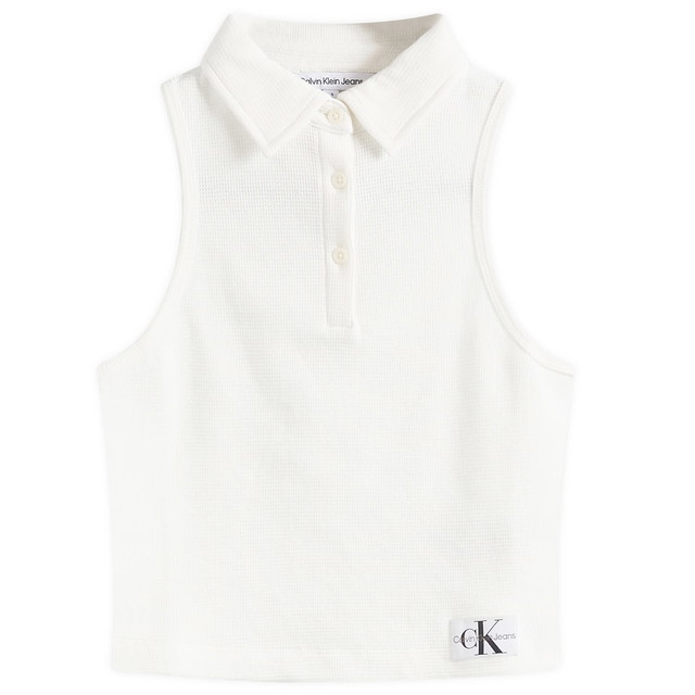 Trikók CALVIN KLEIN Waffle Polo Top Fehér | J20J2234170IN