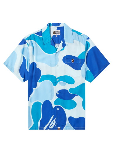 Ing BAPE ABC Camo Open Collar Shirt Blue Kék | 001SRJ201002I-BLE