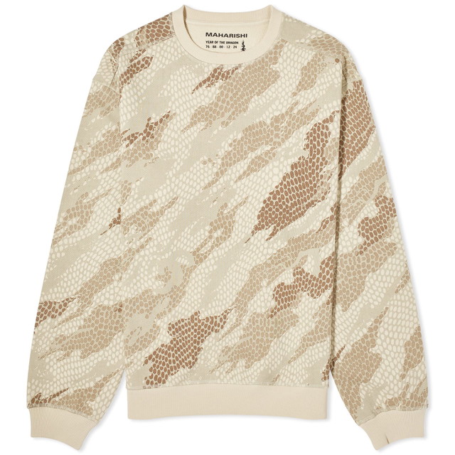 Sweatshirt Maharishi Organic Camo Crew Sweatshirt Bézs | 5067-DES