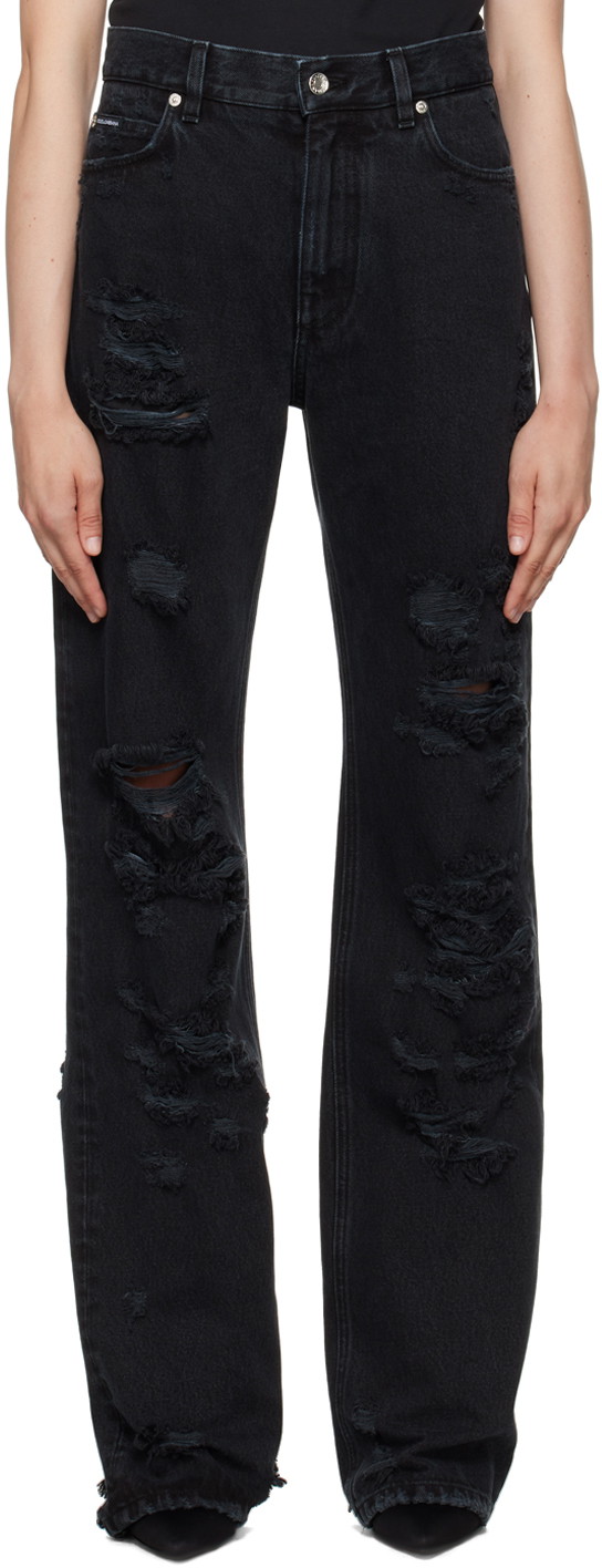 Farmer Dolce & Gabbana Black Flared Jeans Fekete | FTCGND G8HR2, 0