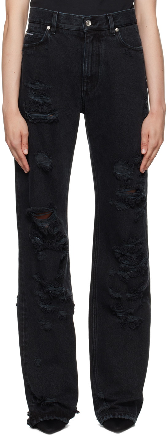 Farmer Dolce & Gabbana Black Flared Jeans Fekete | FTCGND G8HR2