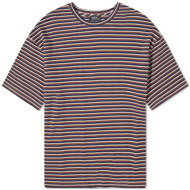 Póló A.P.C. Bahaia Stripe T-Shirt Barna | COGCG-H26231-CAD