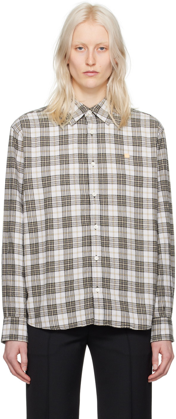 Ing Acne Studios Flannel Shirt Fekete | CB0062-