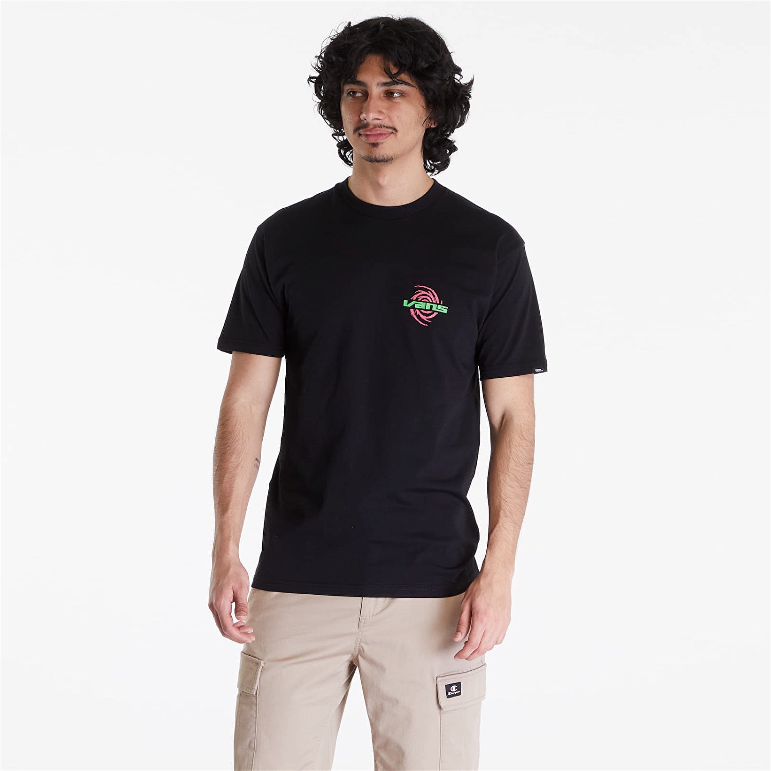 Póló Vans Men's T-Shirt Wormhole Warped SS Tee Black Fekete | VN000G44BLK1, 0