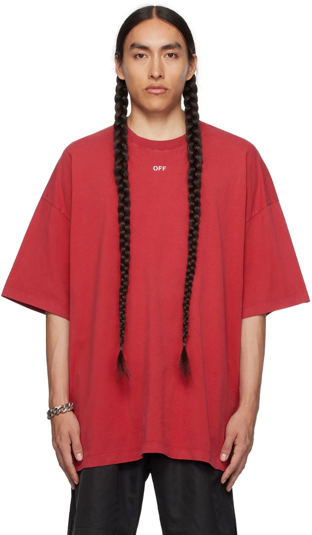 Póló Off-White Red Matthew T-Shirt 
Piros | OMAA161F23JER0112977