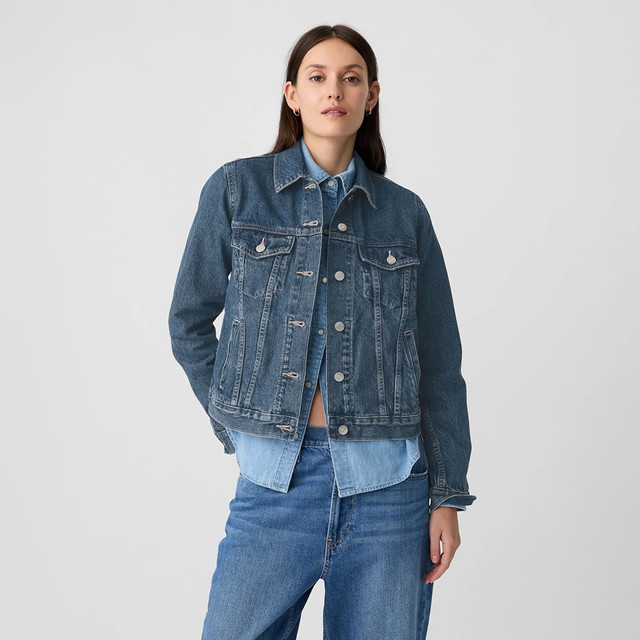 Dzsekik GAP Denim Jacket Medium Wash Kék | 753588-00