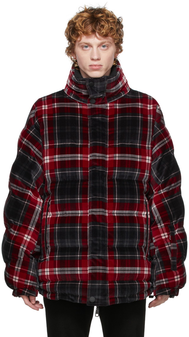 Dzsekik Dolce & Gabbana Reversible Black & Red Quilted Check Jacket Fekete | G9UT7T FSFAQ