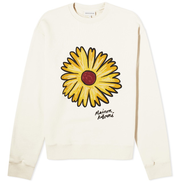 Sweatshirt MAISON KITSUNÉ Maison Kitsuné Floating Flower Crew Sweat Fehér | MM00317KM0321-P205