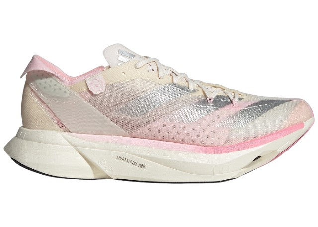 Sneakerek és cipők adidas Performance adidas Adizero Adios Pro 3 Chalk White Silver Metallic Clear Pink Szürke | IG6440