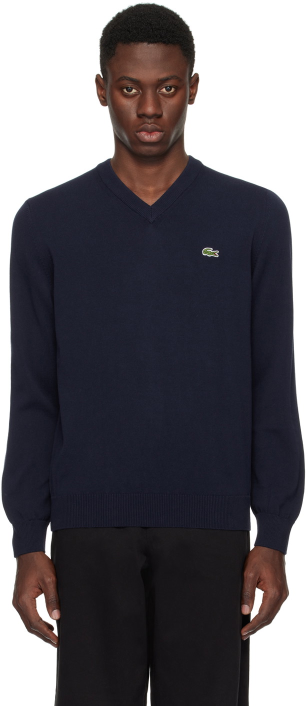 Pulóver Lacoste Navy V-Neck Sweater Sötétkék | AH1951_166