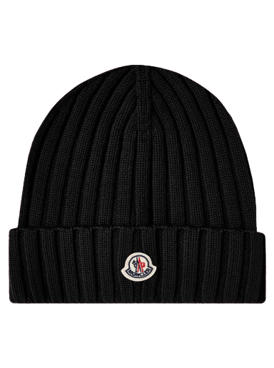 Kalapok Moncler Logo Beanie Hat Fekete | 3B000-16-A9327-999