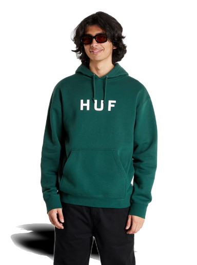 Sweatshirt HUF Essentials OG Logo Hoodie Zöld | PF00490 FOGRN