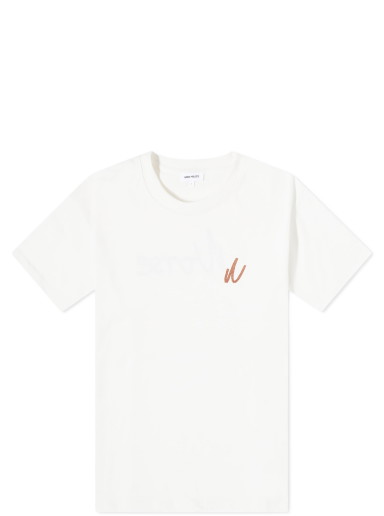 Póló NORSE PROJECTS Johannes Chain Stitch Fehér | N01-0648-0957