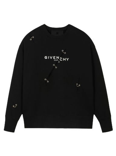 Pulóver Givenchy Oversized Crewneck Fekete | BMJ0B83Y69 001