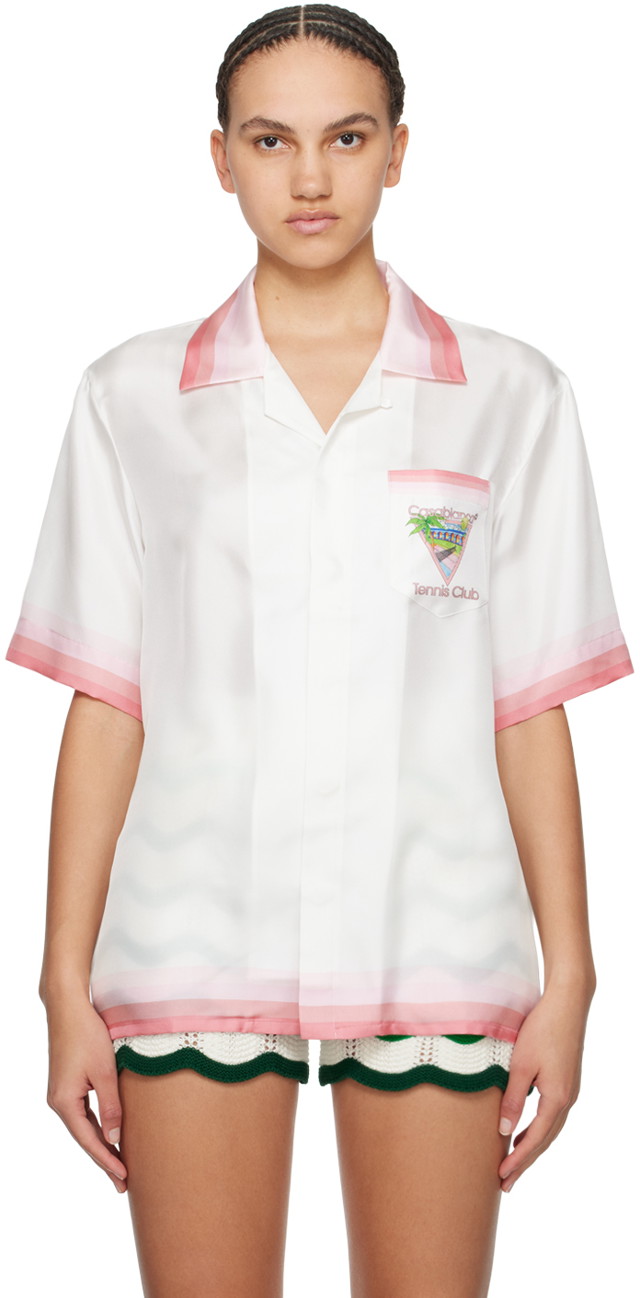 Ing Casablanca Tennis Club Icon Shirt Fehér | U-MPS24-SH-003-05