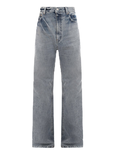 Farmer Balenciaga Back Logo Patch Cotton Jeans Kék | 697829TMW26#4437