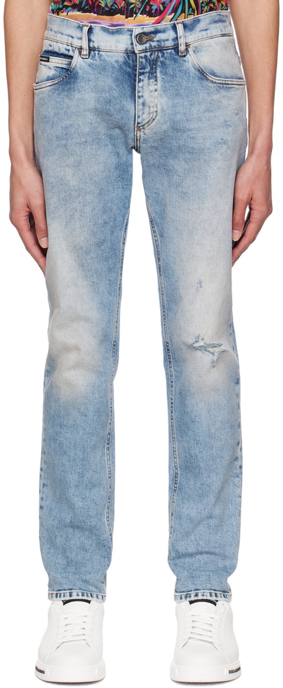 Farmer Dolce & Gabbana Blue Washed Jeans Kék | GYJCCDG8HB9