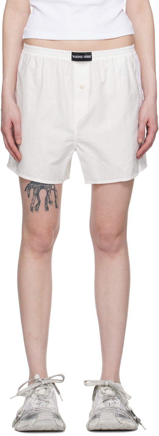 Rövidnadrág Marine Serre Patch Shorts Fehér | USH002