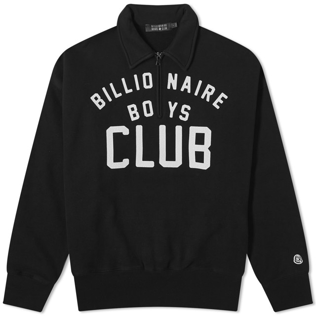 Sweatshirt BILLIONAIRE BOYS CLUB Collared Half Zip Sweatshirt Fekete | B24125-BLK