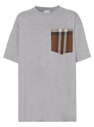 Póló Burberry Check Print Pocket Tee Szürke | 8048923